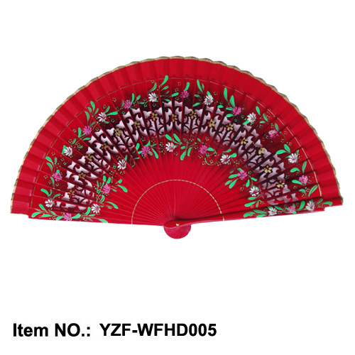 Ventilador clásico plegable, ventilador de madera español europeo, ventilador pintado a mano cheongsam con ventilador