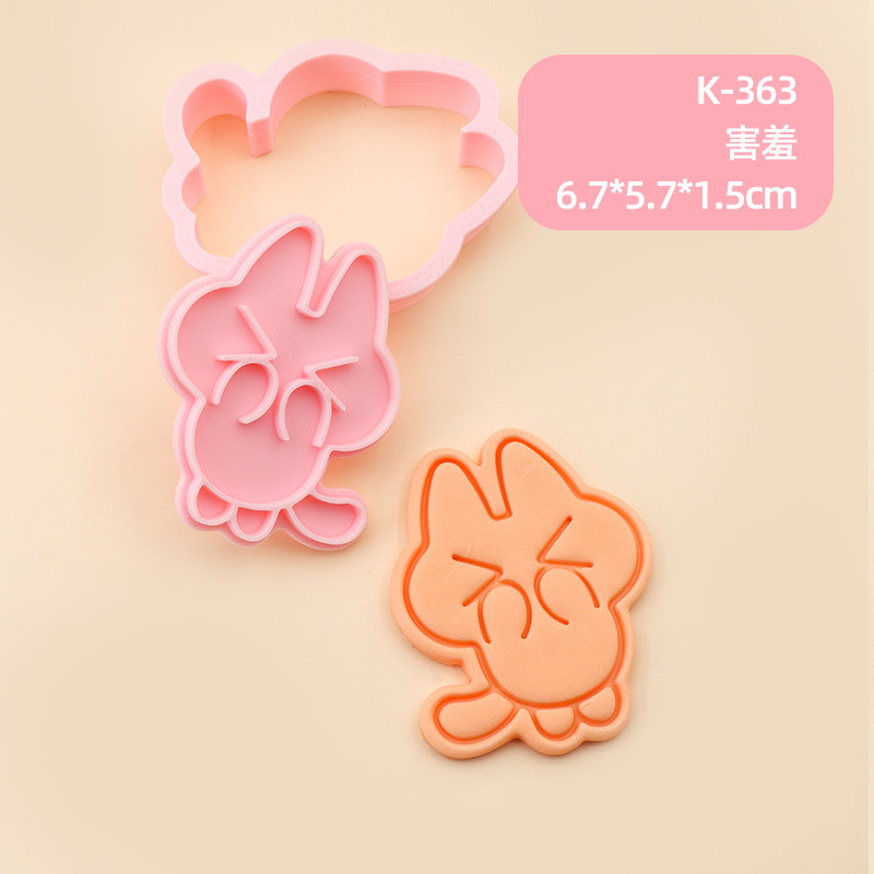 Molde de galletas de gato siamés de barro de frijol pequeño Dibujos animados lindo modelado de expresión gatito galleta DIY fondant horneado hogar
