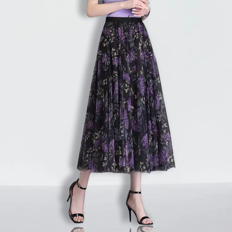 Шифоновая юбка Женская весна и лето Женская большая плиссированная юбка оптовая средняя юбка Юбка Юбка