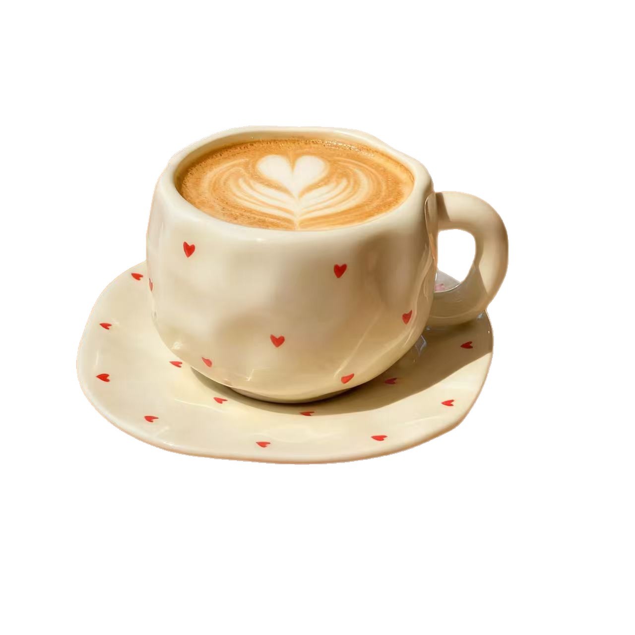 Estilo coreano inswind mano flor cerámica taza de café y plato conjunto taza de té de la tarde pequeñas flores pintadas a mano taza un plato