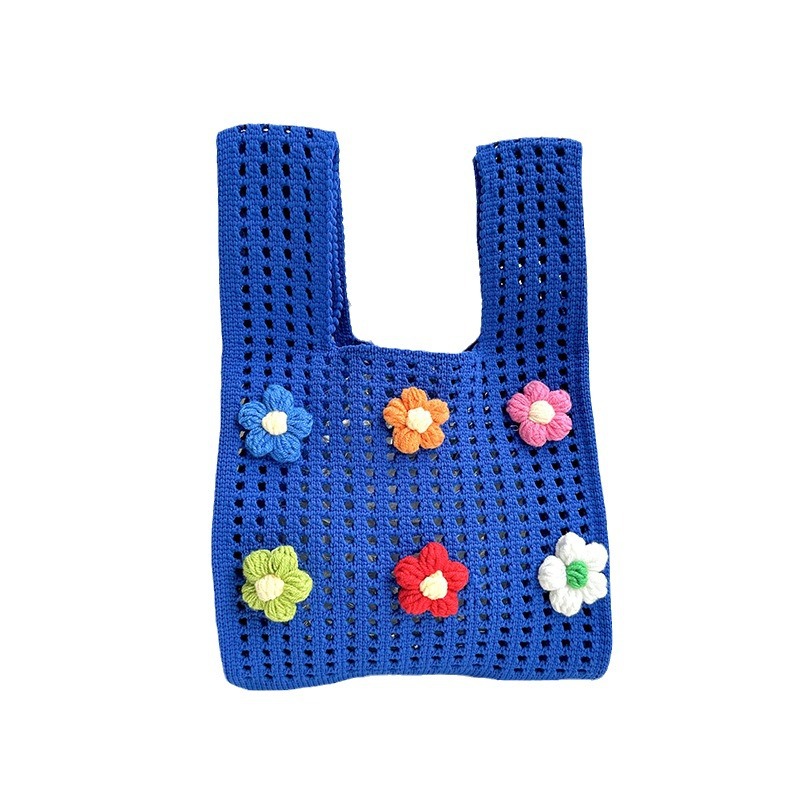 Nicho de diseño personalidad bolso ganchido para mujeres 2025 nuevo chaleco de flores bolso de jersey bolso de jersey versátil bolso