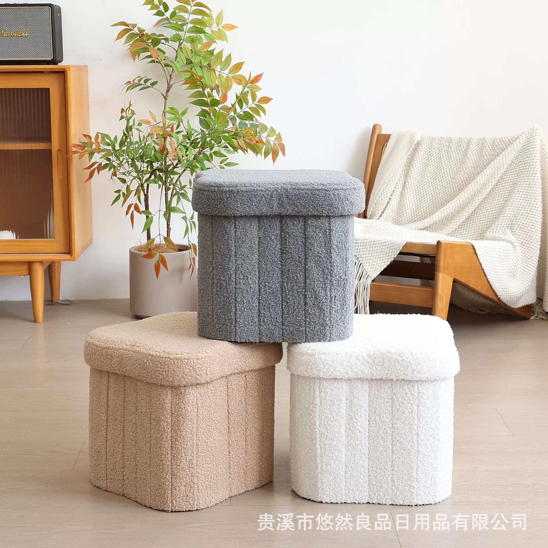 Многофункциональный табурет для хранения четырехлистного клевера, бархатный табурет для хранения Тедди, можно сидеть на диване, складной табурет для смены обуви с цветком