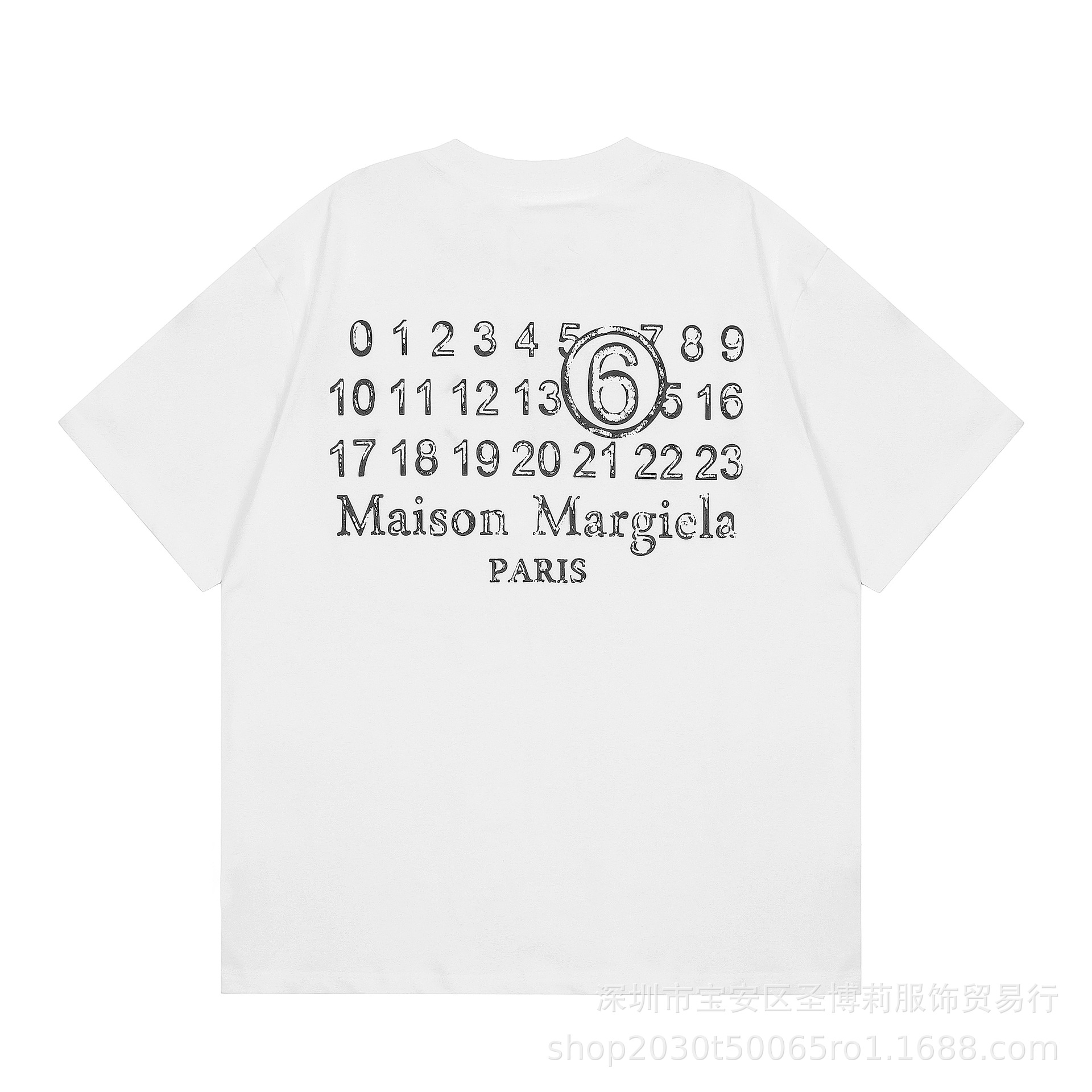 クロスボーダーメゾンマルジェラマジラデジタルプリントMM6純綿高品質男性tシャツ女性半袖潮