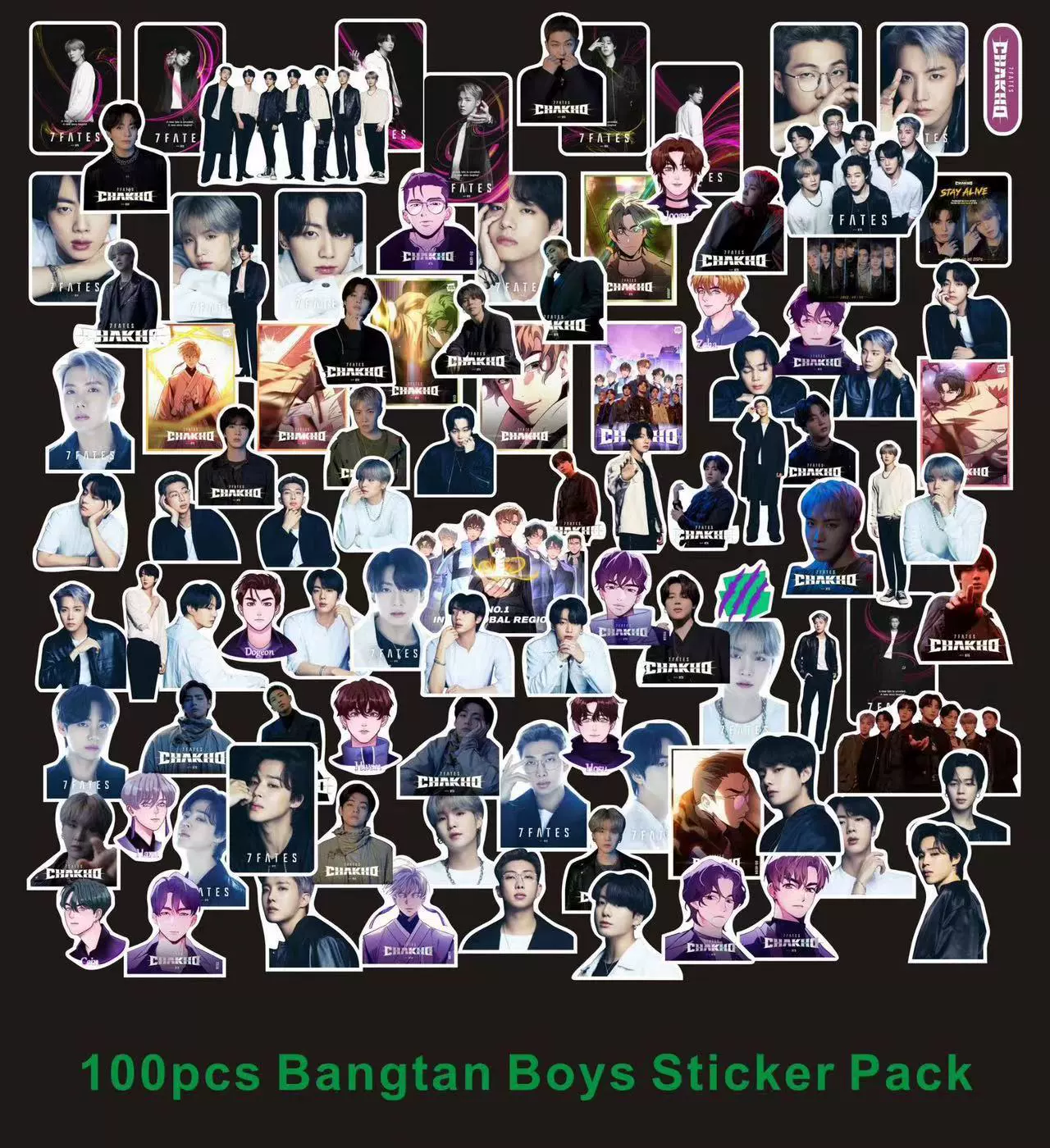 Sticker Pack (DECOKIT) K-pop‑inspired Sheet Set, Assorted Designs, 78–106 pcs