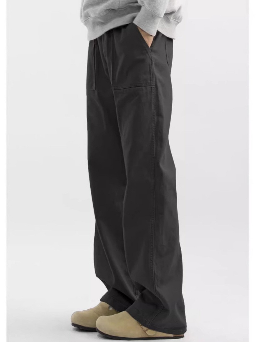 Men's Vintage Straight-Leg Casual Pants, Spring and Autumn Trendy American Lumberjack Cargo Pants, Wide-Leg Pants, Casual Fashion