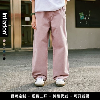 捷展男装|日系潮牌宽松直筒长裤2026春夏新品街头宽松休闲裤男女