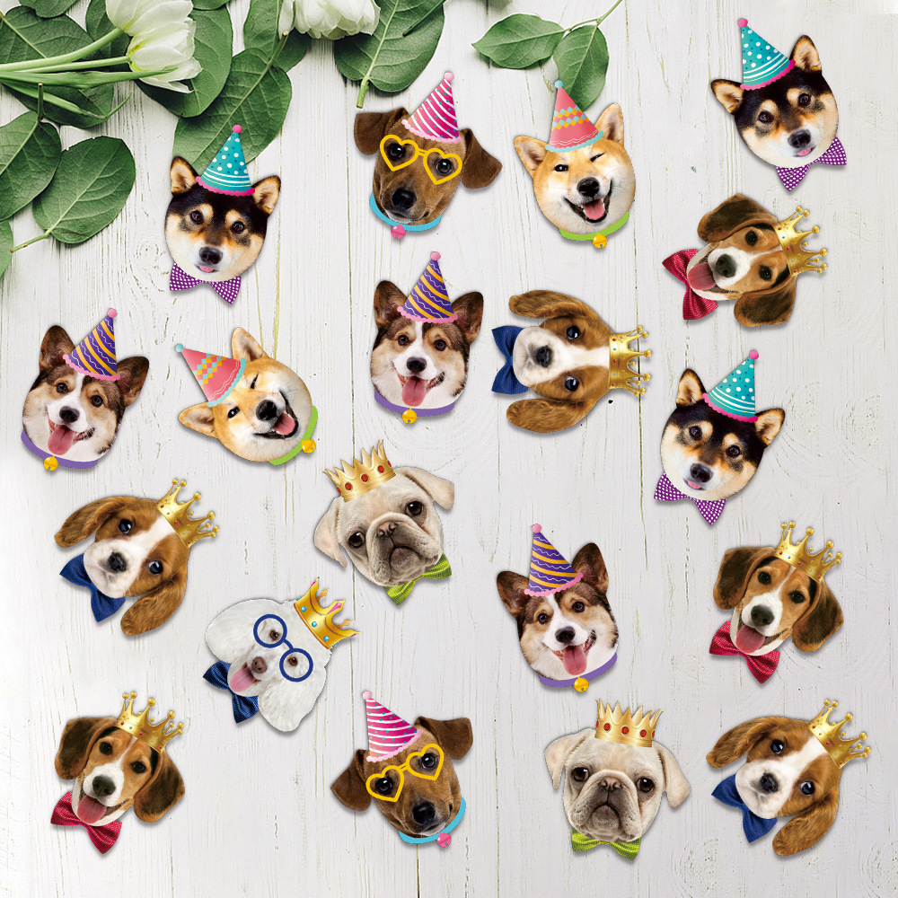 Nuevo cross-border pet pet party party decoración de papel de escritorio