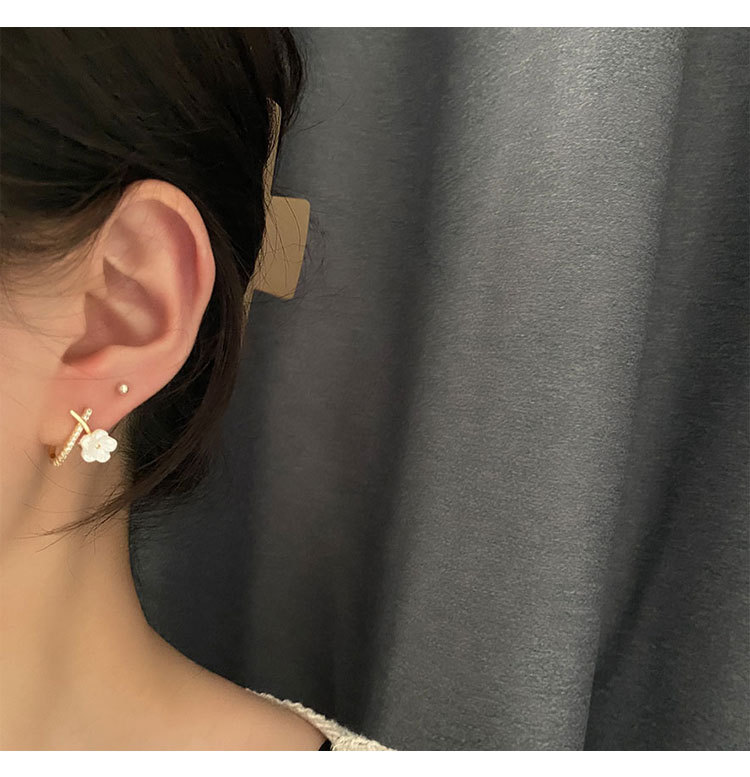 Ear Studs Classification 1 Pair Fashion Heart Shape Flower Copper Ear Studs