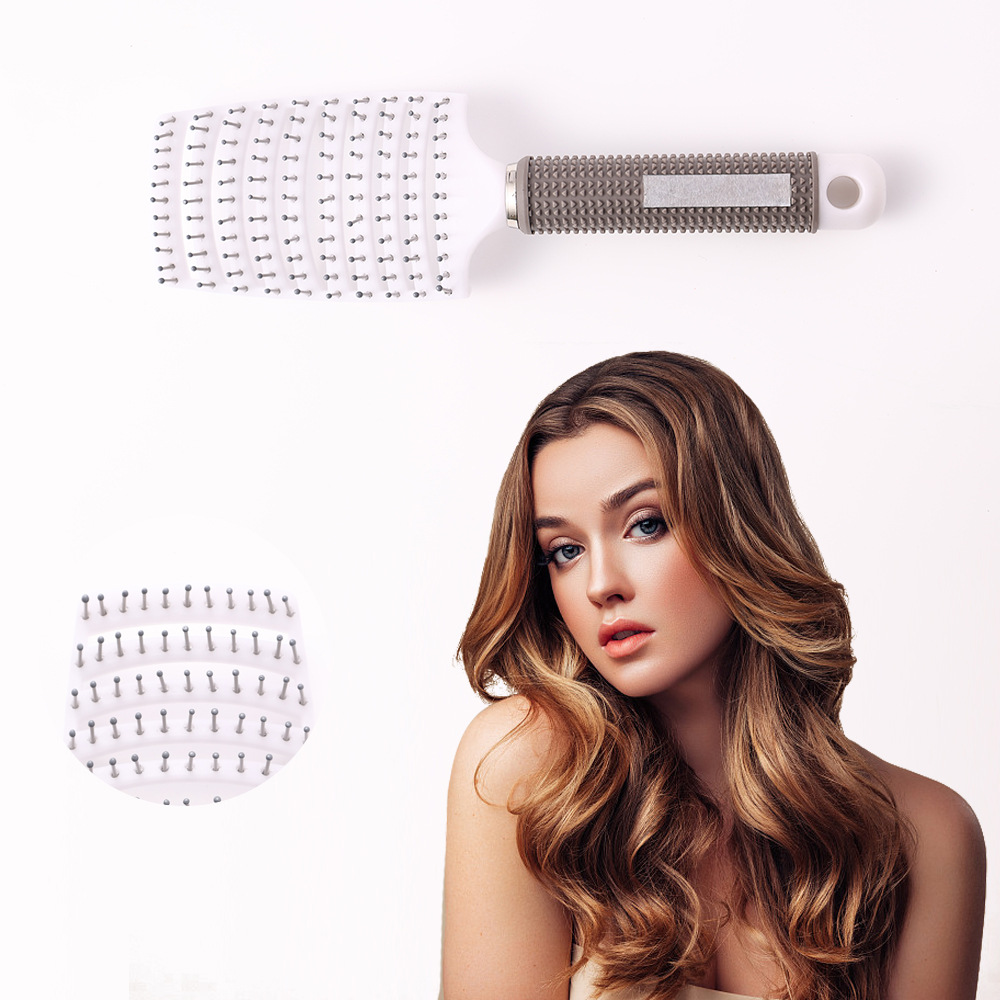 Dientes anchos transfronterizos, cabello liso, peine curvo, peine para el cabello curvo, peine rizado para el cabello, peine esponjoso de masaje, peine para hombres y mujeres