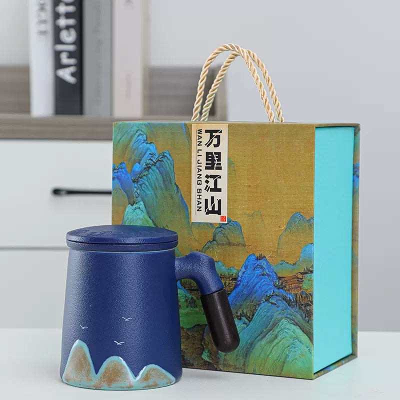 国潮陶瓷茶水分离泡茶杯子个人用办公室茶道杯高档礼盒水杯厂家