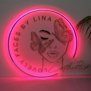 Foreign Trade Customized High-Quality Acrylic Light Box Salon Light-Emitting Diode Sign Backlight Wall 3D Logo Letters