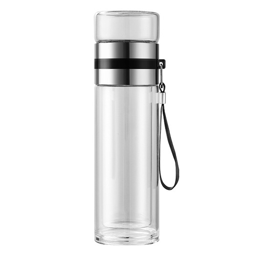 Water cup, double-layer glass cup, tea cup, men's personal heat-resistant, explosion-proof and high-temperature-resistant cup, tea separation cup