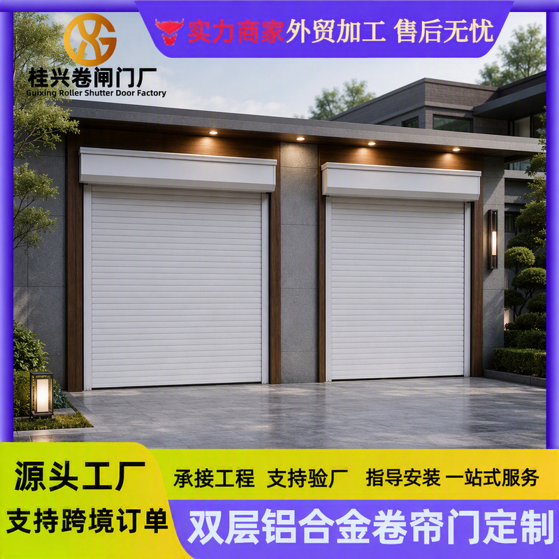 Waterproof Aluminum Alloy Garage Rolling Shutter Door, Silent Villa Anti-Theft Special Rolling Shutter Door, Electric Shutter Panels, Complete Set of Garage Doors