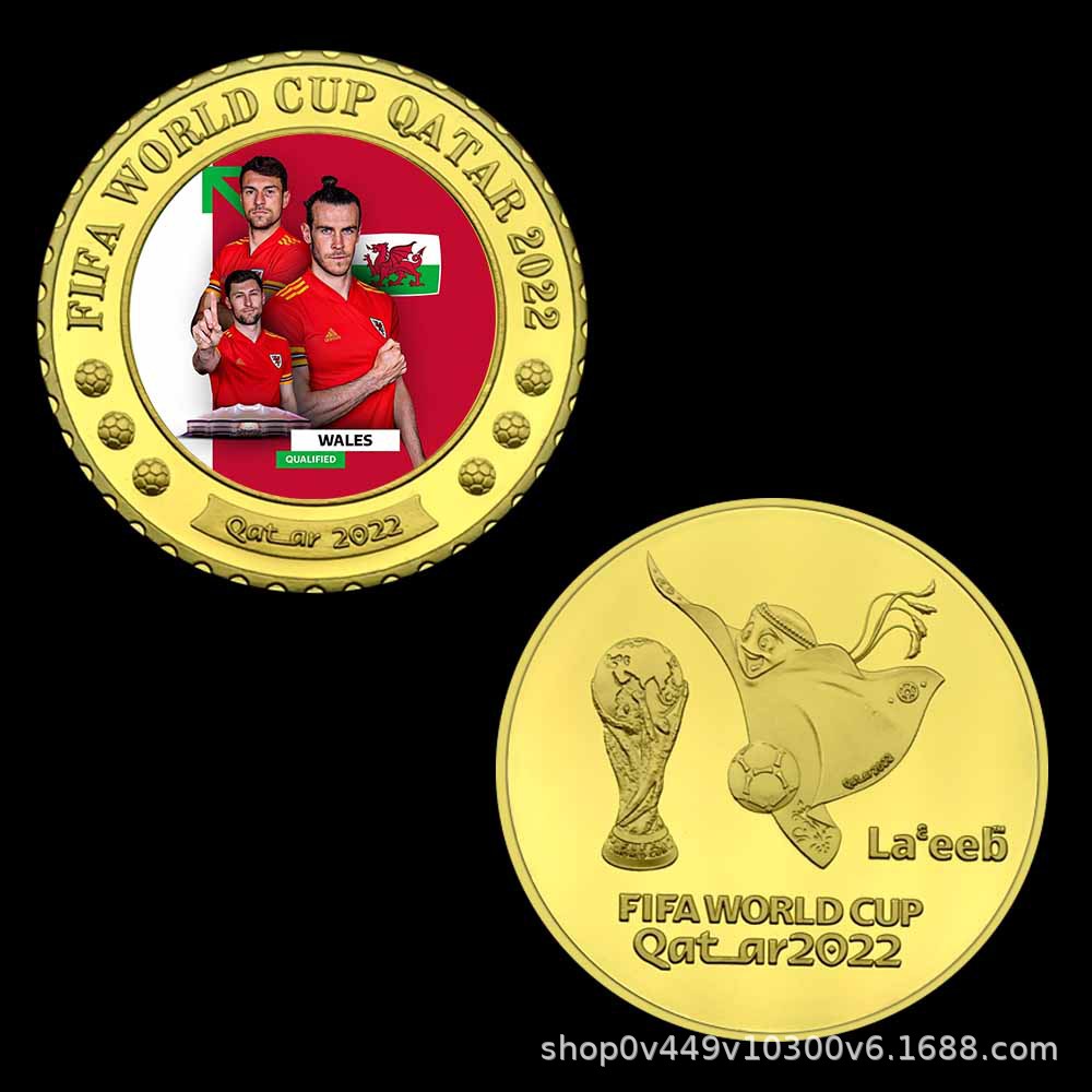 Monedas conmemorativas de la Copa del Mundo de Qatar 2022 32 estilos Monedas por mayor de varios países Colección de fans de fútbol