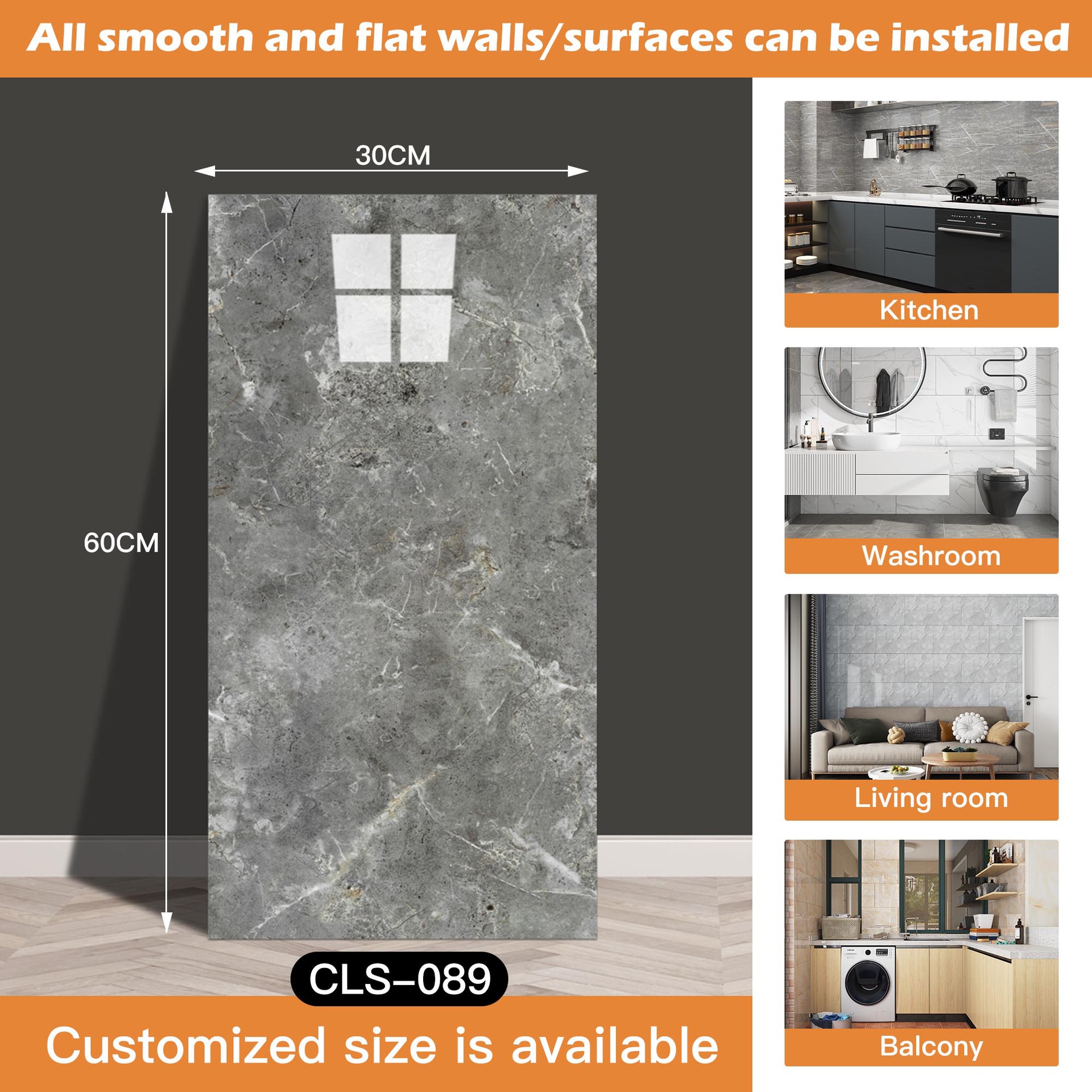 Azulejo de imitación transfronterizo pegatinas de pared papel tapiz autoadhesivo impermeable y a prueba de humedad pegatinas de mármol de baño papel tapiz de pared de fondo restaurado