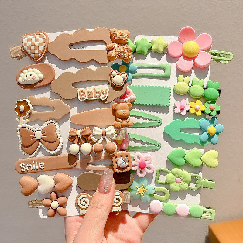 2024 nuevo clip BB de color lindo clip de cabello de boca de pato chica lateral clip de frange para niños tocado tarjeta de cabello rotura