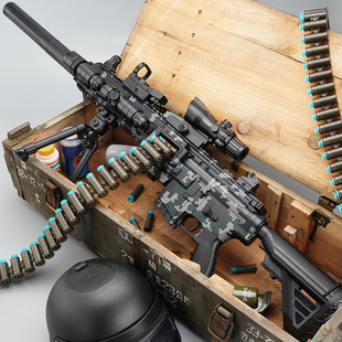 Hand-in-one M416 soft bullet gun for boys 3-12 years old Gatling toy electric burst shell throwing children's toy gun