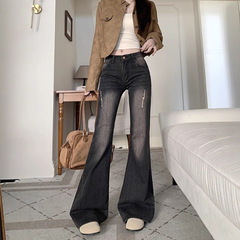 【韩牛】微喇牛仔裤女2025秋季新款美式低腰辣妹小个子显瘦微喇裤