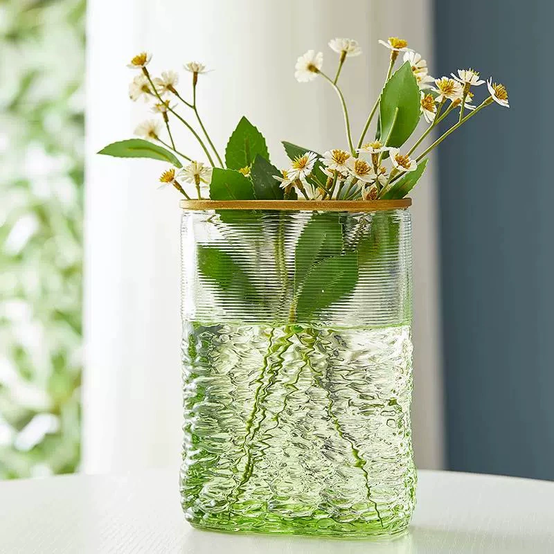 Простая легкая роскошная кожаная портативная стеклянная ваза прозрачная гидропонная Роза Лилия цветы домашний обеденный стол украшения
