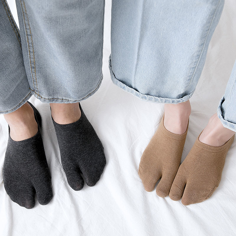 5 pairs of two-finger socks women's toe cotton shallow socks men's two-toe socks short socks spring and summer thin boat Socks