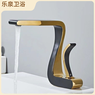 American Black Gold White Gold All Copper Washbasin Faucet Hot and Cold Toilet Bathroom Basins under Counter