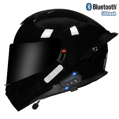 big tail bluetooth full, Motosiklet kaskı (dəbilqə) - star-black-tea-mirror-bluetooth-m