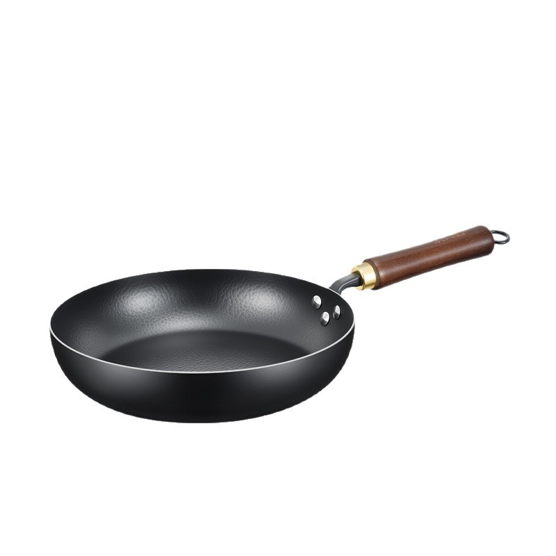 Cocinar olla de hierro grande olla de hierro grande olla doméstica sin recubrimiento olla antiadherente a gas cocina de inducción profundización panqueques fritos bistec sartén