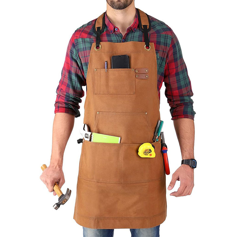 Amazon lienzo grueso delantal moderno simple ajustable electricista carpintería ropa de trabajo herramienta de mano delantal al por mayor
