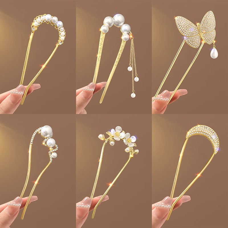 Coreano de alta sensibilidad pinzas de cabello de verano bola de cabello pinzas de cabello de cabello de flores de perlas variadas pinzas de cabello