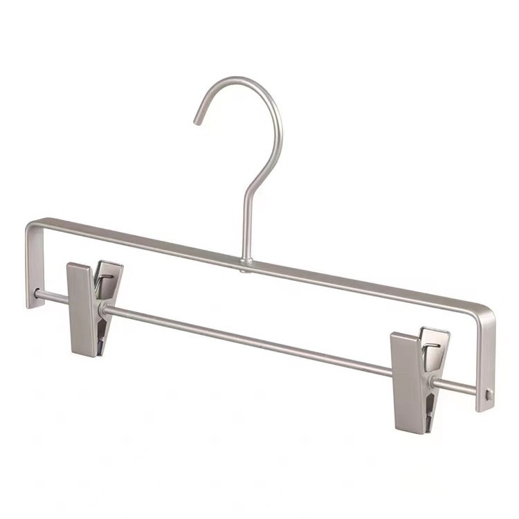 Percha de aluminio no impresa pantalones de secado de metal pantalones de rack clip percha de aleación de aluminio sin costura ropa gruesa antideslizante soporte ventas directas de fábrica