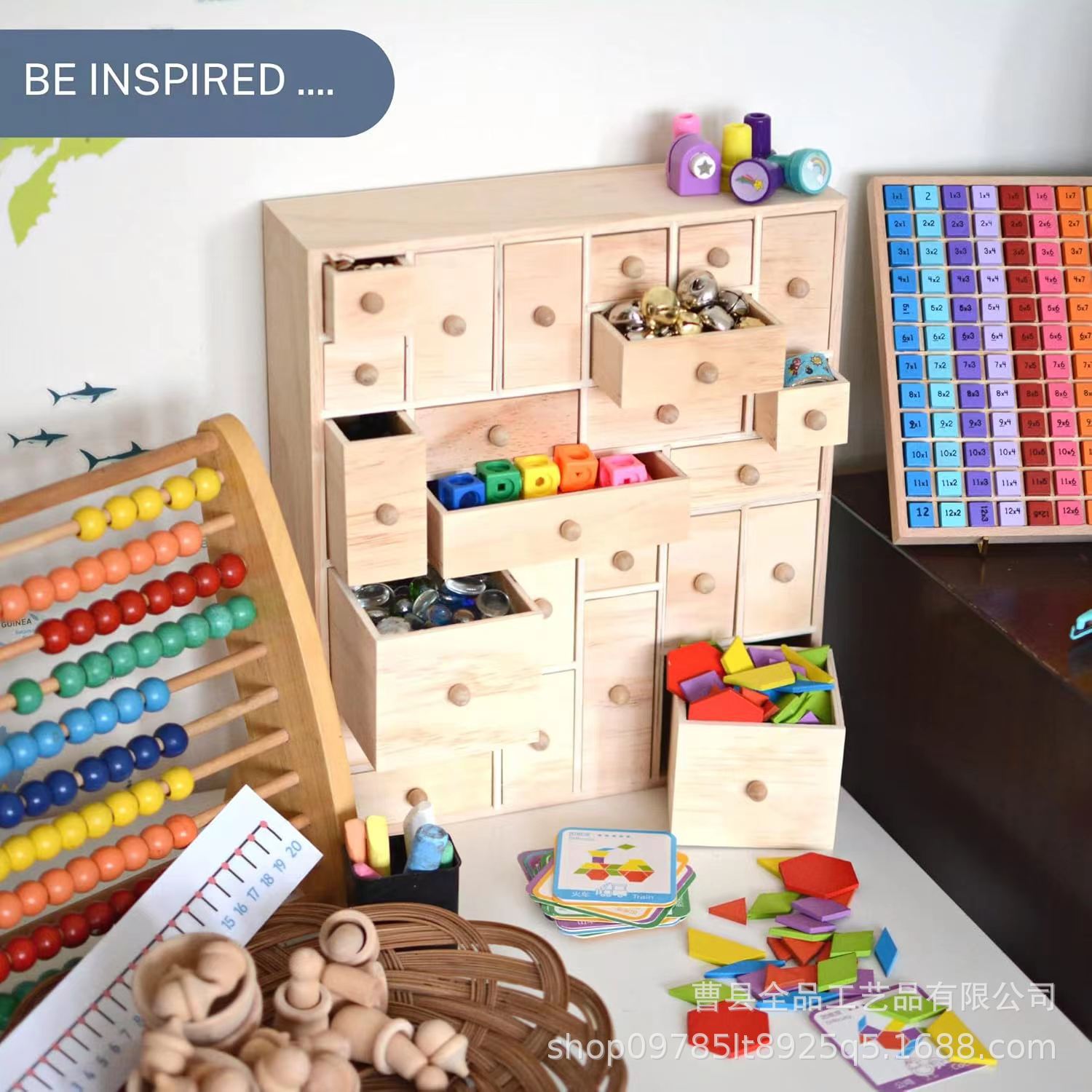 Nueva caja de calendario de Navidad de madera 24 cajones caja de almacenamiento de regalo de cuenta regresiva de Navidad caja de almacenamiento