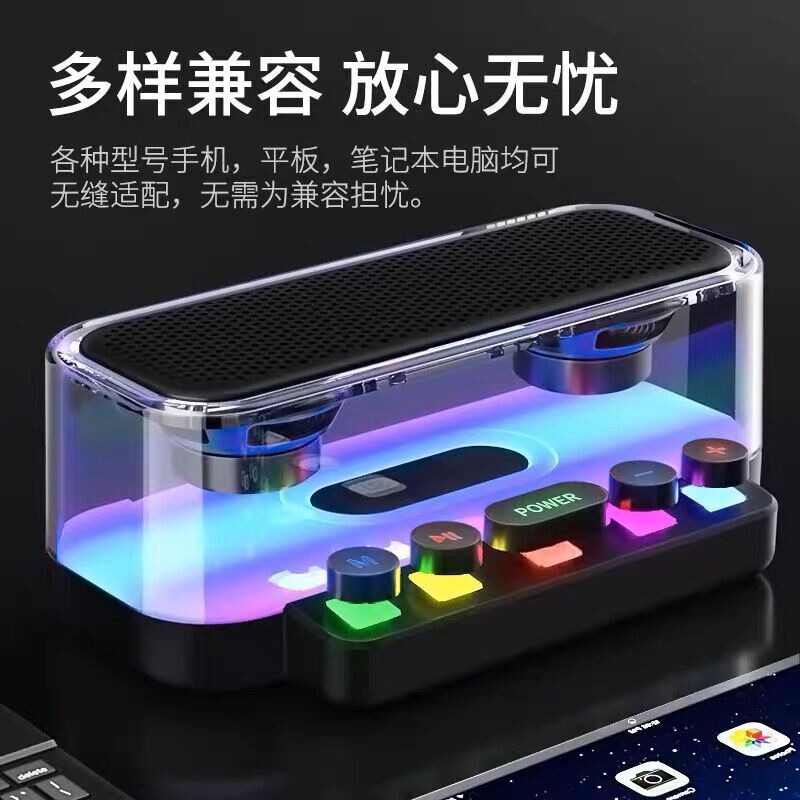クロスボーダー Z6 透明メカダブルスピーカーボタン Bluetooth スピーカーワイヤレスサブウーファーホームデスクトップカード小型スピーカー|undefined