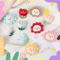 春夏新款獅子頭鬱金香花花胸針配飾可愛花朵箱包裝飾配件diy禮品