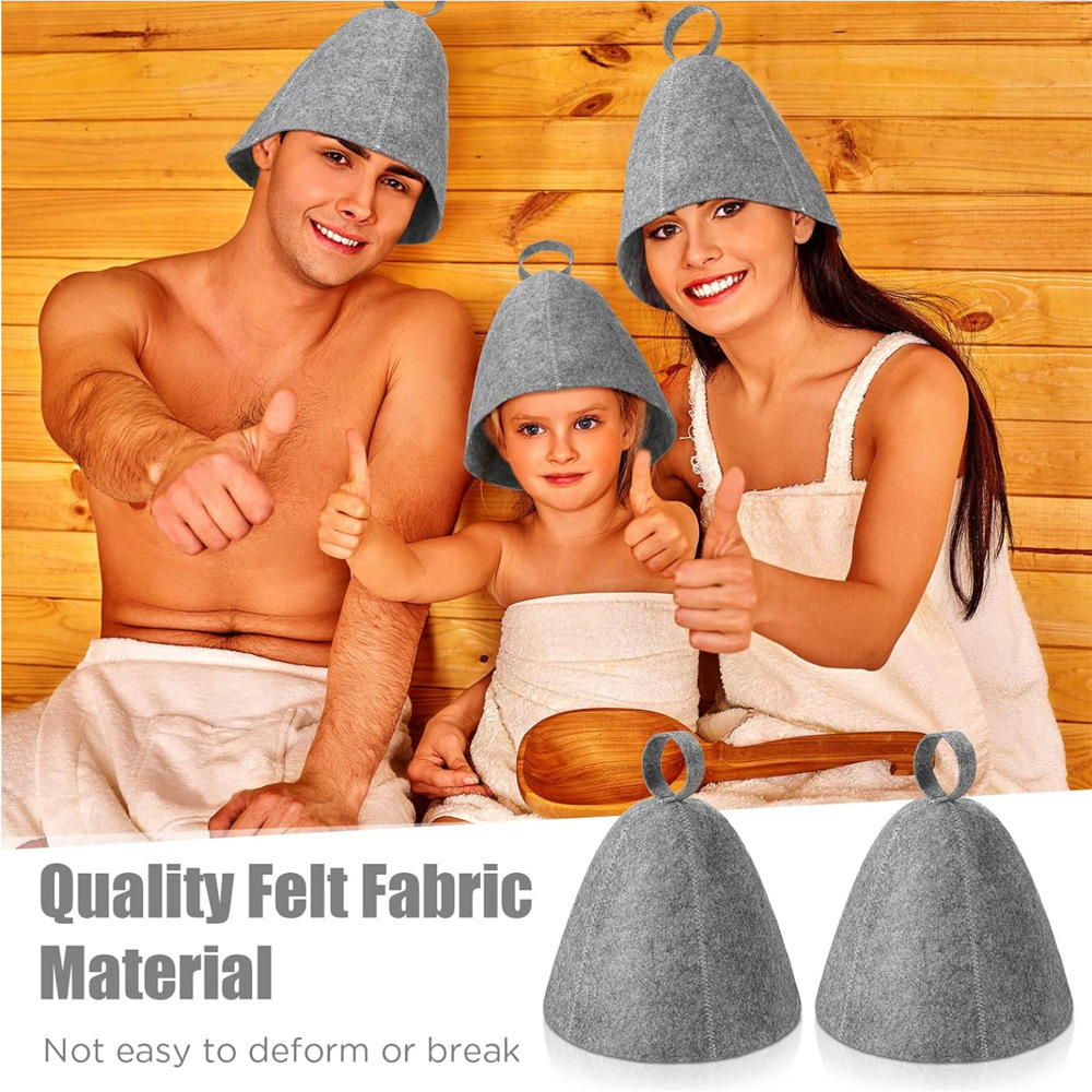 Absorbent Hair Drying Cap For Bathroom And Sauna In Grey_voghion.com