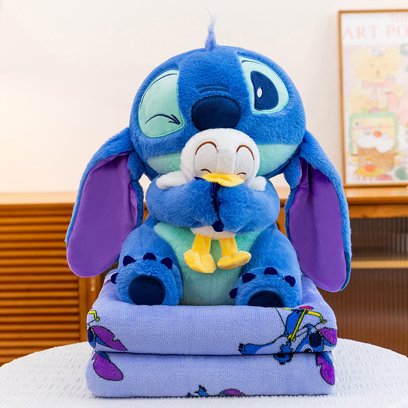 Manta de aire acondicionado de dibujos animados, almohada, edredón, almohada de siesta multifuncional dos en uno, venta directa de fábrica, comercio exterior al por mayor