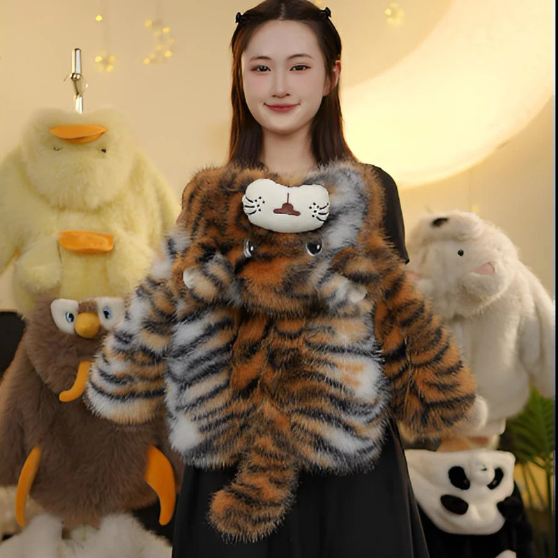 男童秋冬卡通仿皮草外套25新款女宝宝加绒加厚毛毛衣儿童冬装棉衣|undefined
