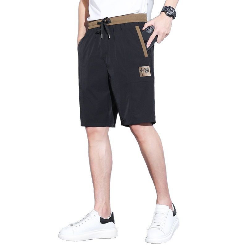 Chinese Style Men's Shorts Summer High-end Thin Quick-drying Ice Silk Casual All-match Medium Pants Simple Pants