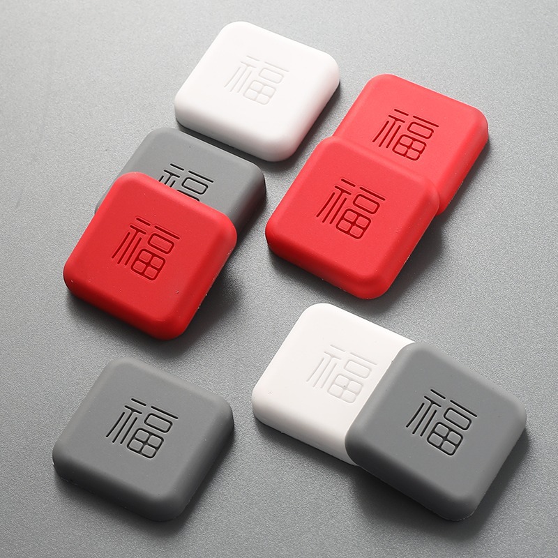 Puerta abierta golpeada Fu anti-colisión pegatinas nuevas puertas de succión no perforadas puerta de puerta de inodoro manija puerta de gabinete almohadilla de silicona anti-colisión