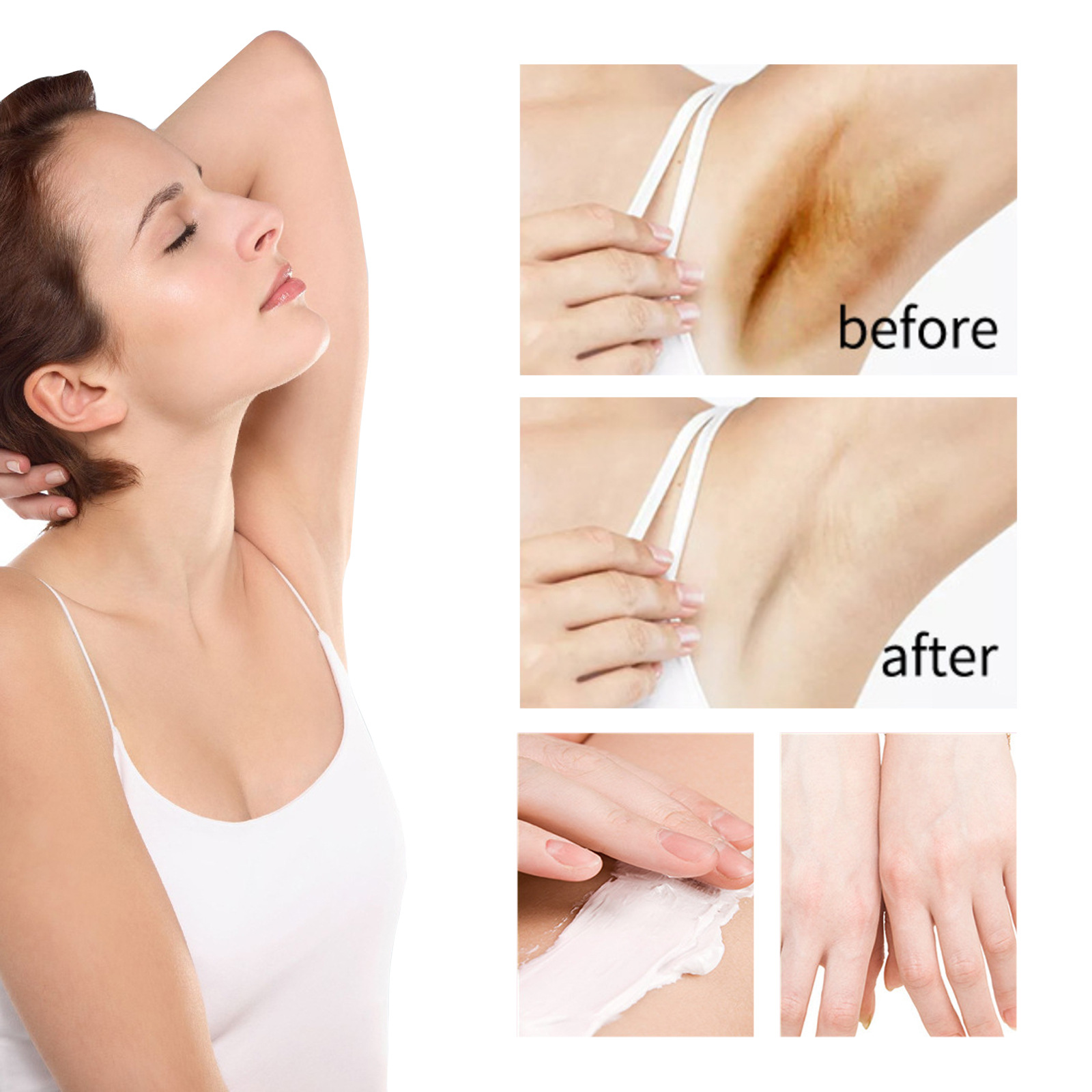 EELHOE Underarm Whitening Cream Repairs armpit joints and dilutes melanin Moisturizing and rejuvenating skin whitening cream_voghion.com