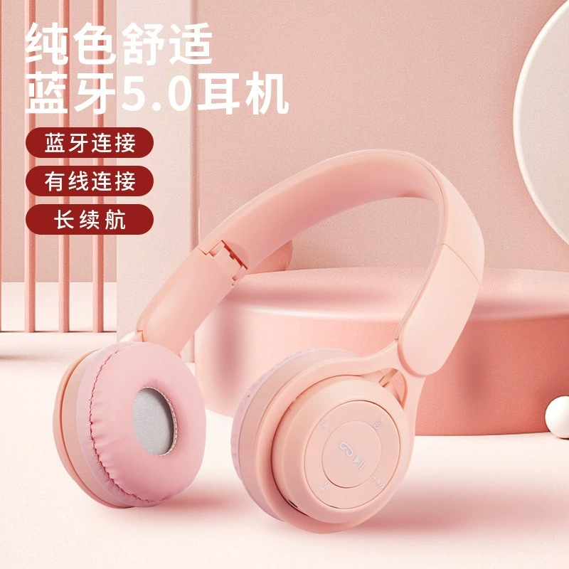 New Cross-Border Y08 Head-Mounted Bluetooth Headset Mini Macaron Foldableable Gift Ai Noise Reduction Gift Headset