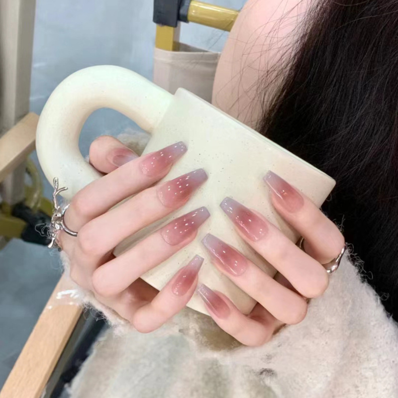 外贸冰透粉色猫眼纯欲腮红欧美风法式可拆卸穿戴甲跨境美甲小红书|undefined