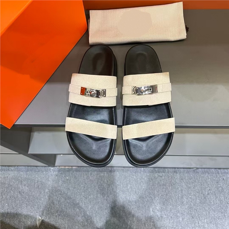 Foreign Trade Cross-Border H Brand High-End Thick-Soled Slippers for Men, Summer Trendy Casual Shoes, Light Luxury Outdoor Wear, Runway Slip-Ons