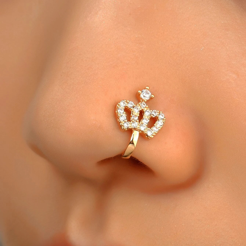1 Piece Nose Rings & Studs Simple Style Star Moon Sterling Silver Plating Nose Ring display picture 49