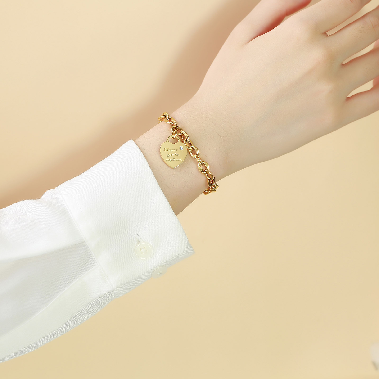 Retro Portrait Titanium Steel Bracelets Heart Ornaments Stainless Steel Rings