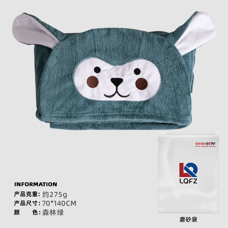 Fábrica personalizada toalla de baño con capuz de coral para niños toalla de playa de dibujos animados de secado rápido fuerte absorción de agua bata bata de baño para niños