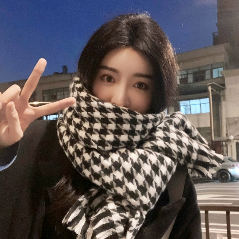 Nueva bufanda de pata de gallo de Cachemira como invierno popular Corea del Sur engrosada de las mujeres otoño e invierno cálido bufanda chal de los hombres