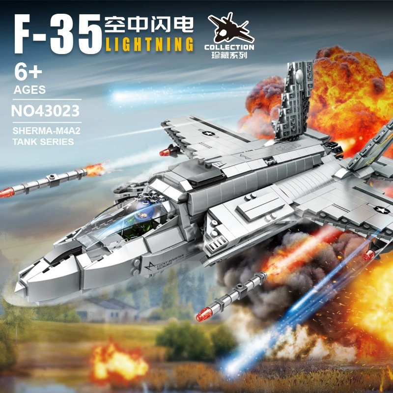 Jiqi Le Военный боевой самолёт 43023 совместим с игрушкой Лего детские головоломки заклятье истребители