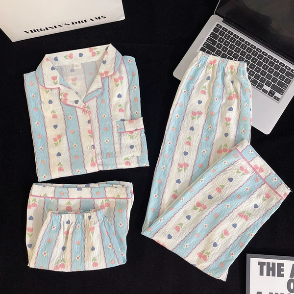 Cloud Cotton-Tulip three-piece set