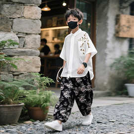 男童夏季套装中国风汉服2026新款儿童夏装男孩新中式痞帅气时髦潮