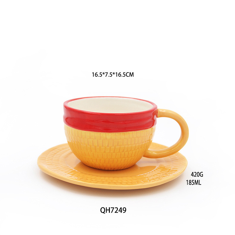 Taza de café de sombrero de paja de dibujos animados-Luffy